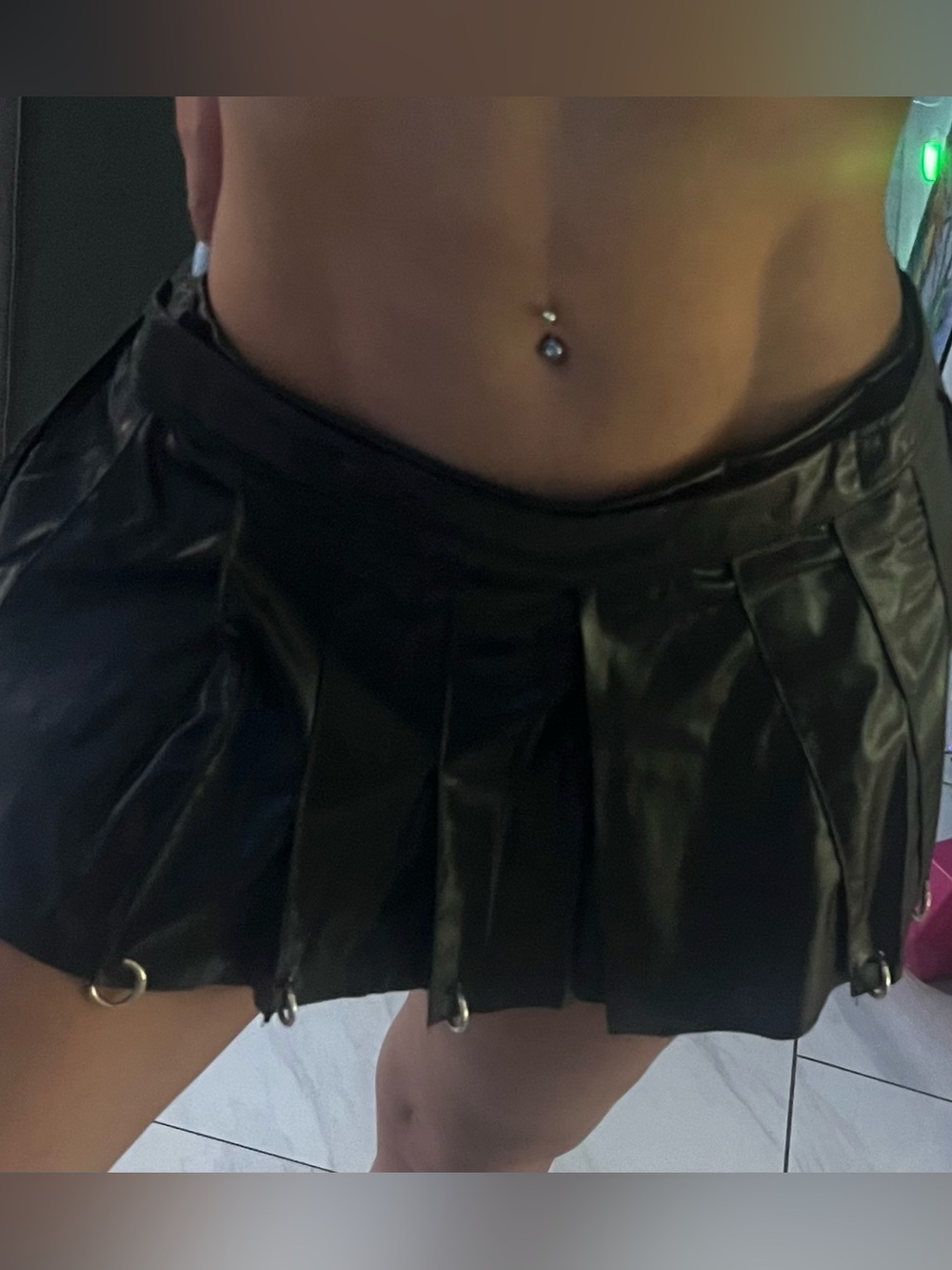 Sexy black goth punk skirt medium adjustable straps